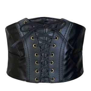 Lace-up Front Wide Belt